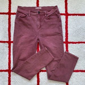 Free People Millennium Skinny Maroon Denim Jeans